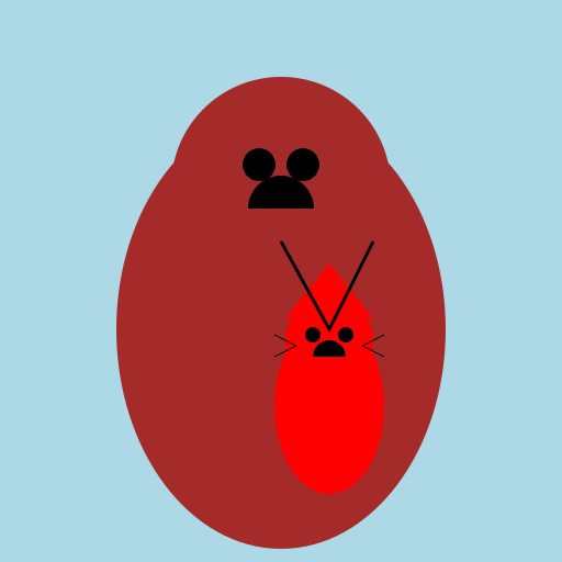 Red Cat Being Hugged by a Bear - DrawGPT