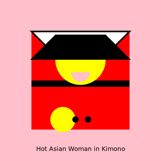 Hot Asian woman in kimono - DrawGPT