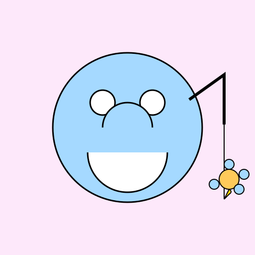 Cute Hippo Fishing - DrawGPT