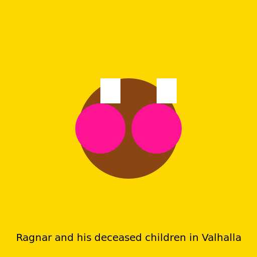 Ragnar and his deceased children in Valhalla - DrawGPT
