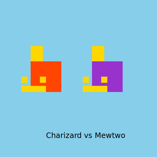 Charizard and Mewtwo Battle - DrawGPT