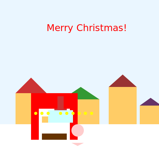 Christmas Village with Santa's House - DrawGPT