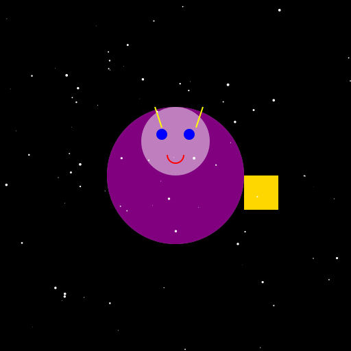 Fairy in Space without Wings with a Purple Robe and Transparent with a Backpack that Varies Color from Red, Orange, Yellow to Green with Percentages to the Horizontal - DrawGPT