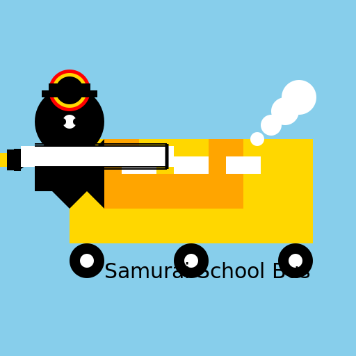 Samurai Driving a School Bus - DrawGPT