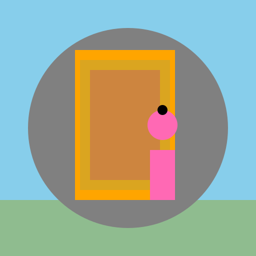 Girl Standing in Front of a Modern Mansion with a Deep Pit - DrawGPT