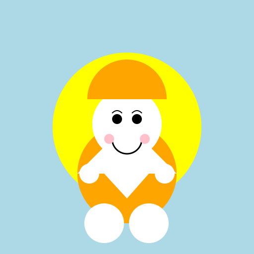 Girl in Orange and White with Wings and Sun Shining Down - DrawGPT