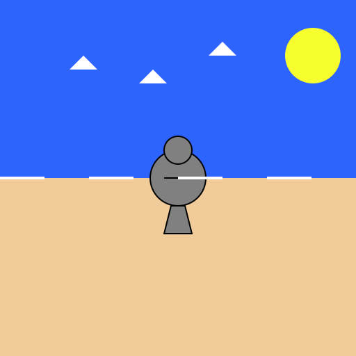 Lonely Man in the Beach - DrawGPT