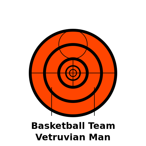 Basketball Team Emblem with Vetruvian Man - DrawGPT