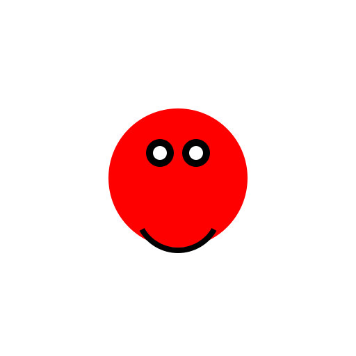 Red Ball with a Smile, Laughing - DrawGPT