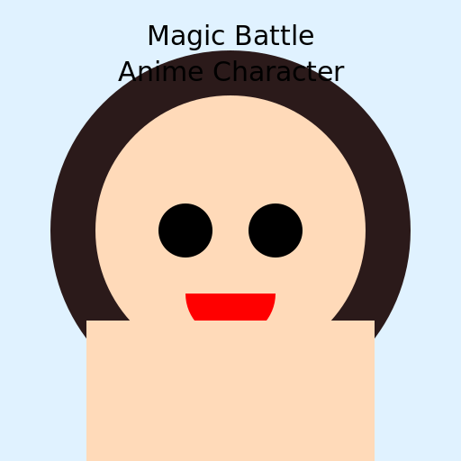 Magic Battle Anime Character - Short-haired Girl - DrawGPT