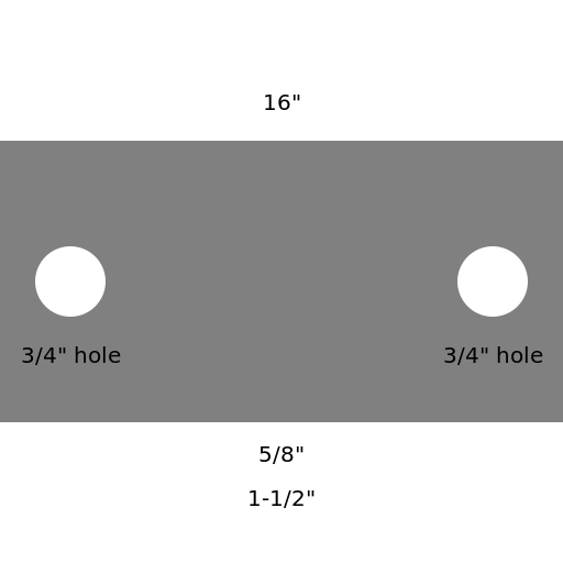 Steel Bar with Rounded Over Ends - DrawGPT