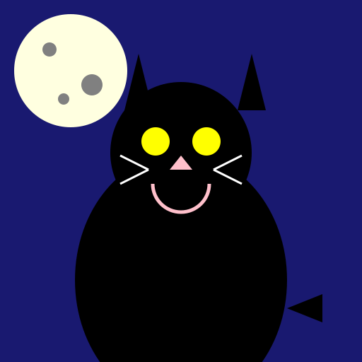 Cat in the Moonlight - DrawGPT