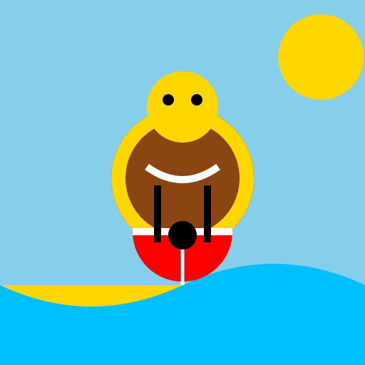 An Extremely Buff Gnome at the Beach - DrawGPT