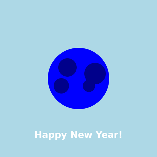 New Year Card with Blueberries - DrawGPT
