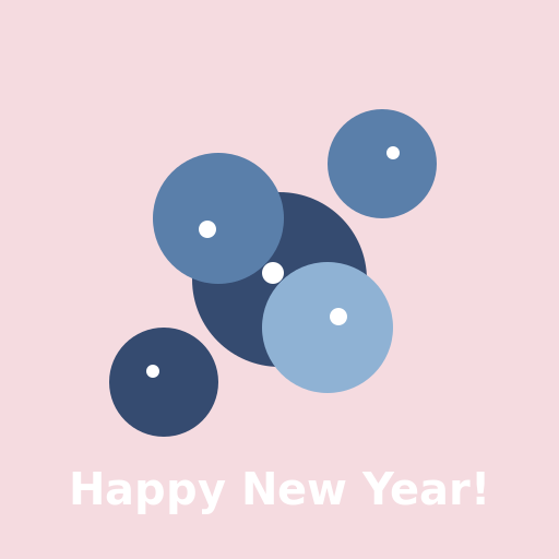 New Year Card with Lots of Blueberries - DrawGPT