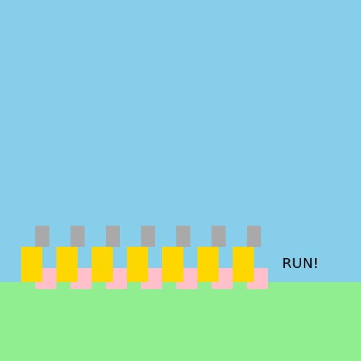 7 Dwarfs with Hammers Chasing Children in Wheelchairs - DrawGPT