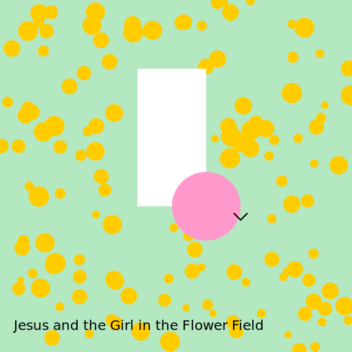 Jesus and the Girl in the Flower Field - DrawGPT