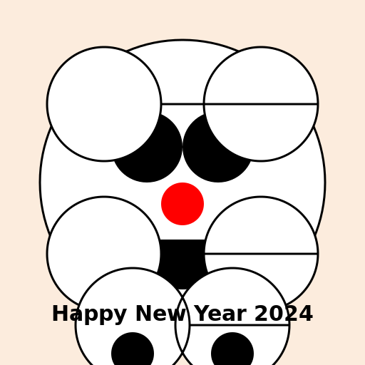 Panda Wishing Happy New Year 2024 - DrawGPT