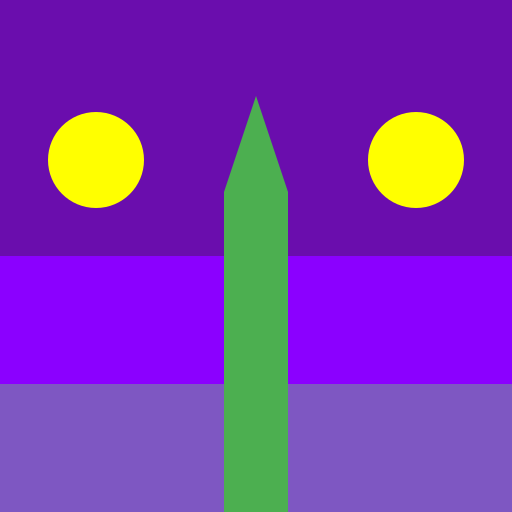 Purple Beach with Palm Tree and Moons - DrawGPT