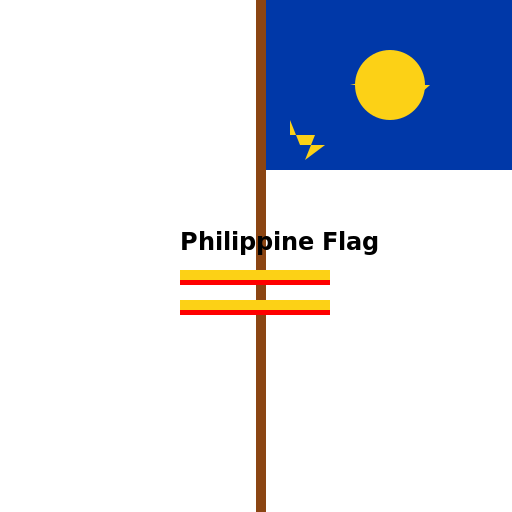 Philippine Flag Hanging Properly in a Flagpole - DrawGPT