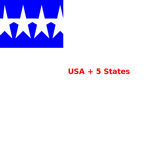 Flag of USA with 5 states - DrawGPT