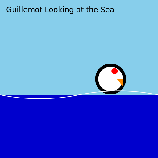 Guillemot Looking at the Sea Painting Illustration - DrawGPT
