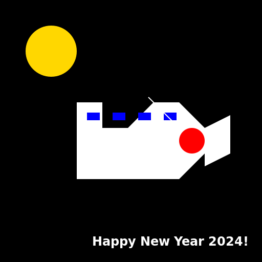 Happy New Year 2024 - Boeing 777 Taking Off - DrawGPT