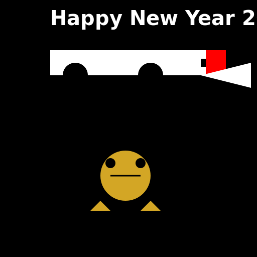 Happy New Year 2024, Boeing 777 Taking Off with a Dog - DrawGPT