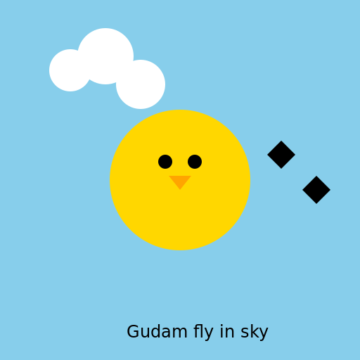 Gudam fly in sky - DrawGPT