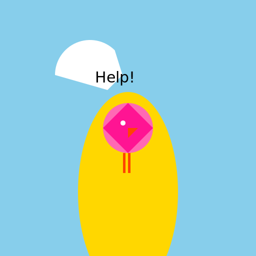 Banana running from a parrot - DrawGPT