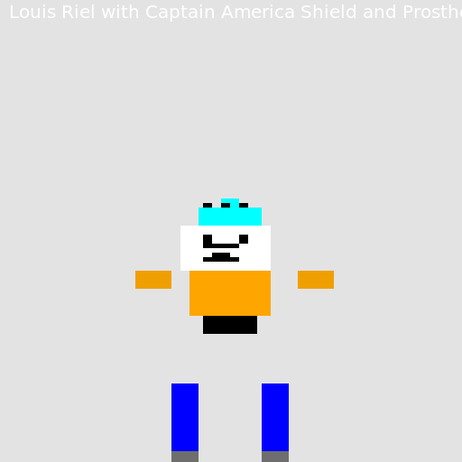 Louis Riel with Captain America Shield and Prosthetic Legs - AI Prompt #15315 - DrawGPT