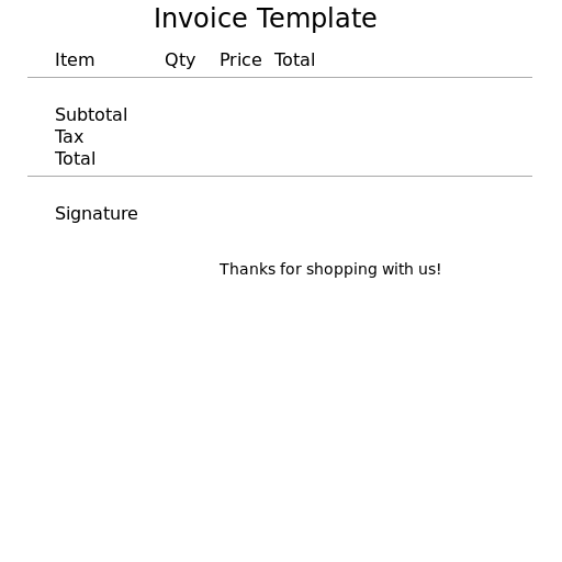 Invoice Template - AI Prompt #15327 - DrawGPT