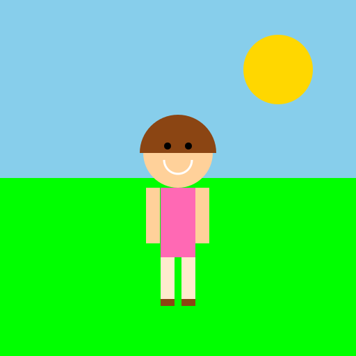 A Cheerful Lady Enjoying a Sunny Day - DrawGPT