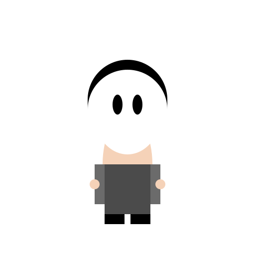 Chibi Yomawari-style Character with a White Mask - DrawGPT