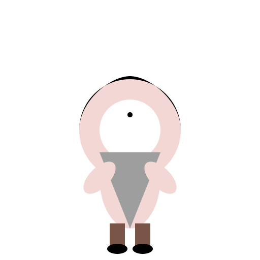 Chibi ghost hunter from Yomawari with a blank white mask - DrawGPT