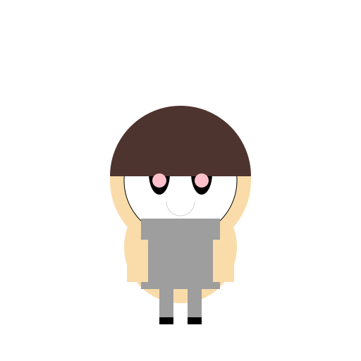 Chibi Character in Yomawari Style with a Blank White Theatre Mask - DrawGPT