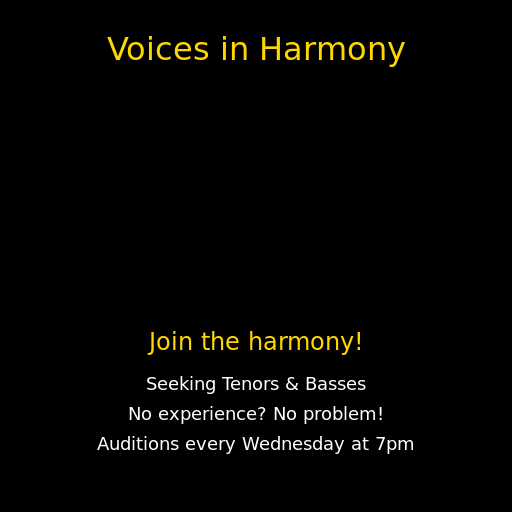 Voices in Harmony: A Cappella Group Recruitment Poster - DrawGPT
