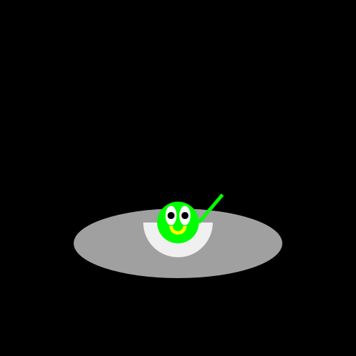 A Friendly Alien Waving Hello from its Spaceship - DrawGPT