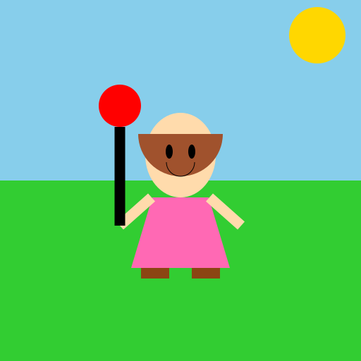 American Girl Enjoying a Day at the Park - DrawGPT