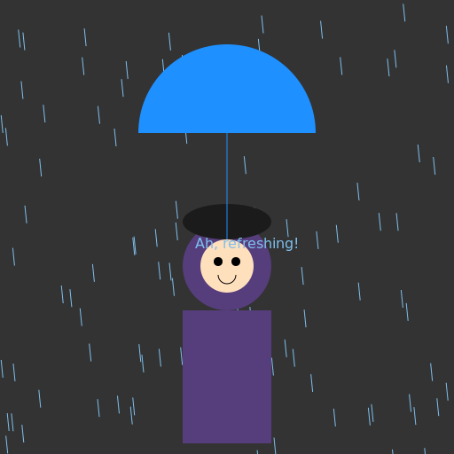 Dark-Haired Young Man in the Rain - DrawGPT