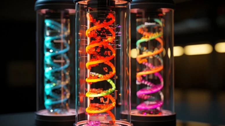 DNA Genetics Technology Device Art Concept - DrawGPT