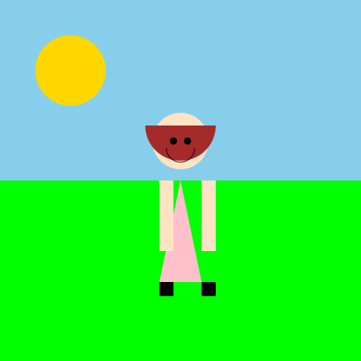 Girl Enjoying a Sunny Day - DrawGPT