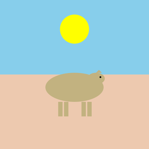 A Camel in the Desert - DrawGPT