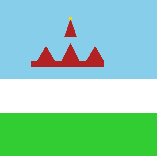 Red Moscow Kremlin with Gray Khrushchyovkas - DrawGPT