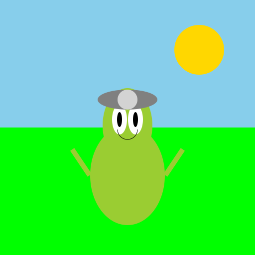 A Friendly Alien Enjoying a Day on Earth - DrawGPT