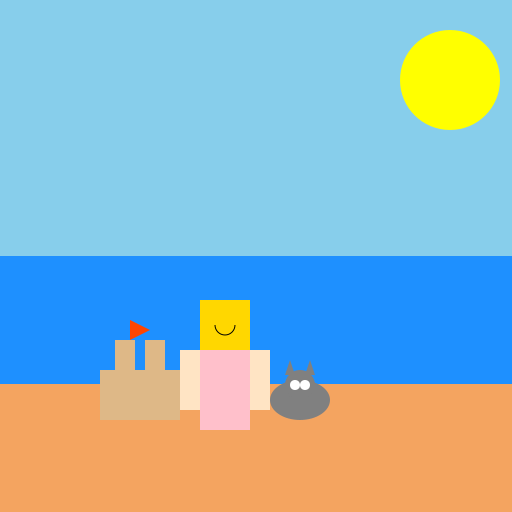 The Purrfect Day at the Beach - DrawGPT