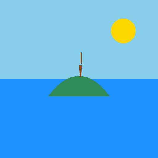 Isolated Isle in the Big Blue - DrawGPT