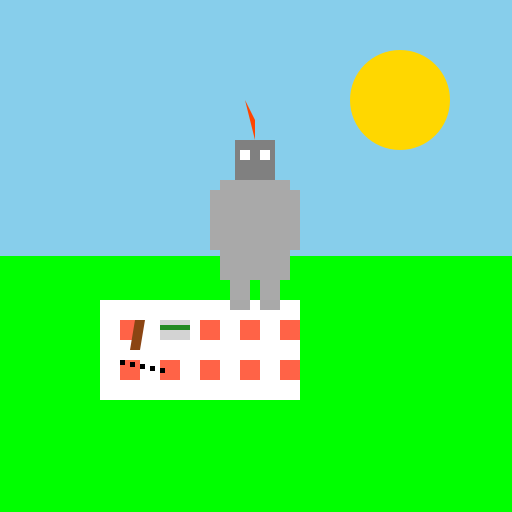 Whimsical Robot's Sunny Picnic Adventure - DrawGPT