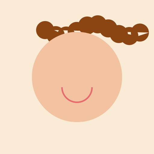 Sweet-Eyed Girl with Brown Curly Hair - DrawGPT