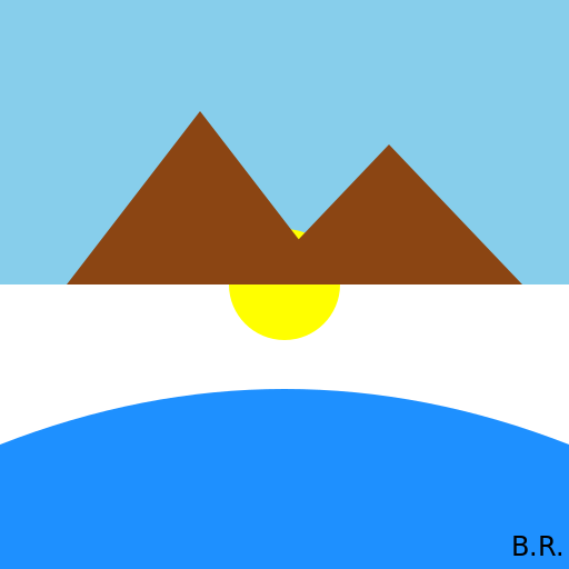 Tribute to Bob Ross in a Happy Little Landscape - DrawGPT